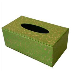 木胚暗纹绿色纸巾盒