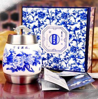 皇家礼瓷 雍容华贵龙头茶叶罐（青花瓷）CQH000124