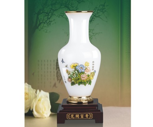 花开富贵花瓶、琉璃玉花瓶