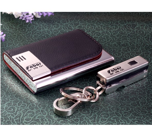 萨博尔高级商务套装多功能钥匙扣+名片盒LS-106