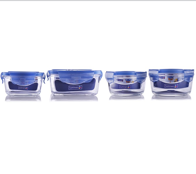 乐美雅 凡尔赛礼盒装四件套 （大方形+小方形+中圆形+小圆形）LC-S1406 保鲜盒 玻璃盒