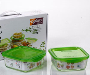 艾格莱雅 厨艺坊两件套A-EK20/L2 钢化玻璃环保保鲜盒批售